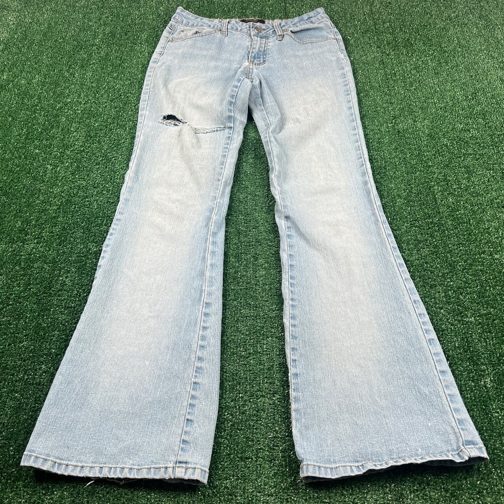 Vintage Angels Jeans Womens Size 9 28x31" Flared Bell Bottom Bootcut Stretch Y2K